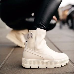 fenty sneaker boot white